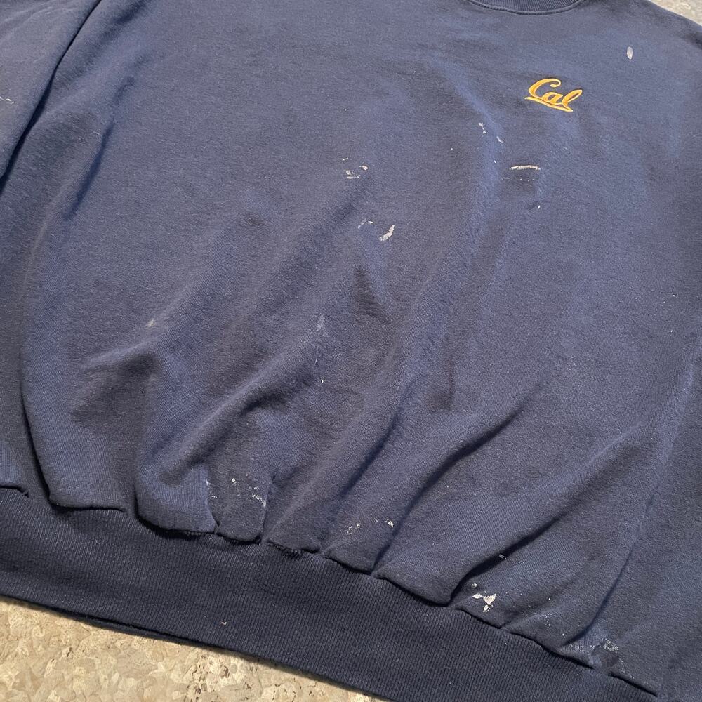 Vintage UC Berkeley Cal Embroidered Crewneck Sweatshirt XXL Thrashed Distressed - Picture 5 of 14